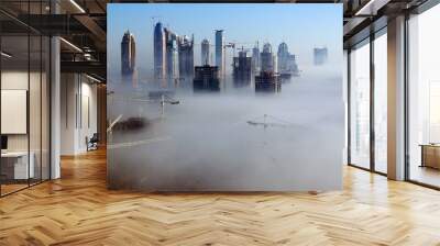 dubai in the fog Wall mural