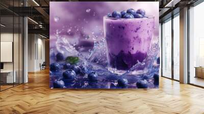 
The photo vibrant fresh fruits juices and fresh juice blended color and glossy surface are captured the health food and drink The scene is bright and fresh for restaurant add
 Wall mural