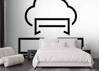 Cloud concept icon. Two computer and cloud sign Wall mural