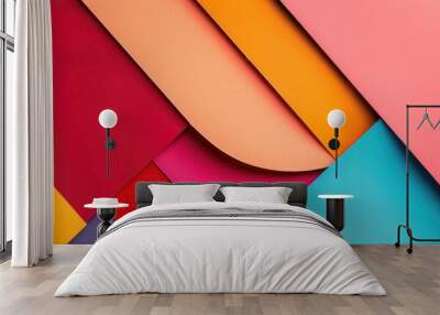 Colored Paper Minimal Shapes Geometric Background Material Design Wall mural