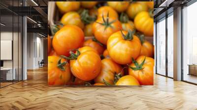 Photograph of vibrant yellow and orange tomatoes Wall mural