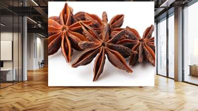 Star anise or bunga lawang on a plain white backdrop Wall mural