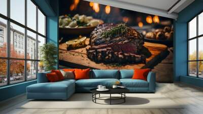 Beef BBQ, Generative AI, Illustration Wall mural