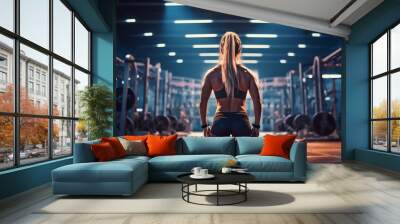 Bodybuilder Woman, Generative AI, Illustration Wall mural