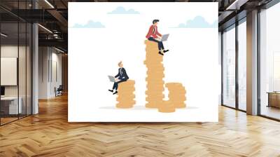 Different salary, income. Financial inequality concept. Flat vector illustration isolated.
 Wall mural