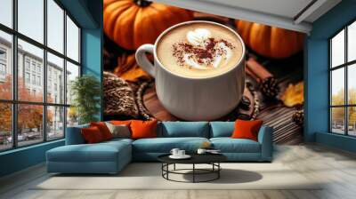 Pumpkin Coffee Wall mural