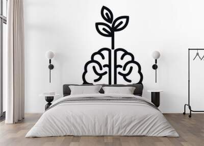 Young plant with brain root, vector  Wall mural