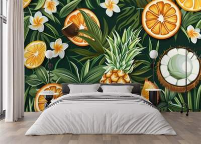 Tropical Paradise Seamless Pattern Wall mural