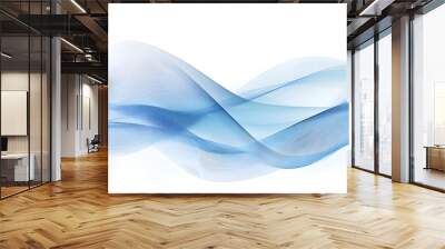 Abstract blue and white background vector presentation design with line waves Wall mural