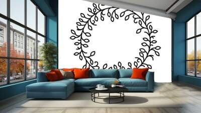 abstract floral frame for design, leaf wreath illustrated element graphic Wall mural