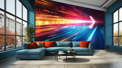 Light arrow speed communication abstract background business concept Wall mural