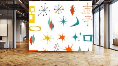 Mid Century Modern Vector Bundle Clip Art Retro MCM Atomic Starburst Digital File MidCentury Shapes Vector Set Atomic Age Space Age Y2K Retro Stars 50 60s Vintage Scrapbooking Wall mural