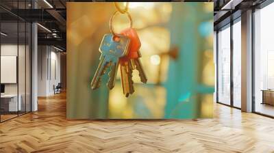 Plastic toy keys in natural light Wall mural