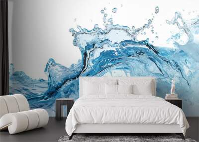 water wave isolated on transparent background  Wall mural