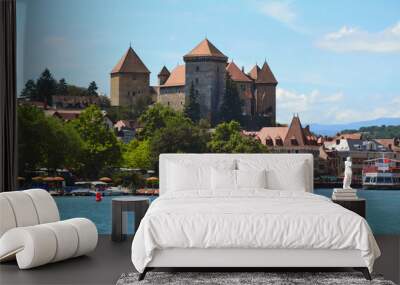 Chateau Annecy vue du lac Wall mural