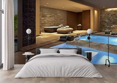 interior design spa pool area and jacuzzi generative AI 1 Wall mural