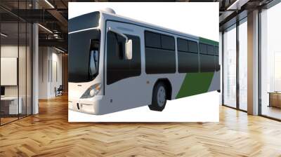 Urban Bus 2- Perspective F view white background 3D Rendering Ilustracion 3D Wall mural