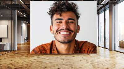 Latin American Man Against White Background Wall mural