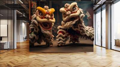 lion dance in Chinese cultures Wall mural