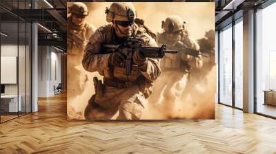 Special Forces team on the battlefield Wall mural