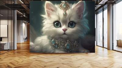 queen white cat  Wall mural