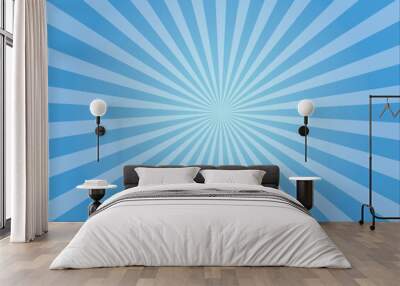 stock illustration - halftone sunshine background,abstract blue sunshine background.sunburst and gra Wall mural