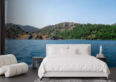 Panoramic island view on amazing bay Ionian Sea Wall mural