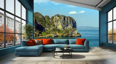 Railay beach mountain landscape Thailand, Krabi province Wall mural