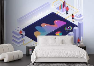 isometric analyzing statistics Wall mural