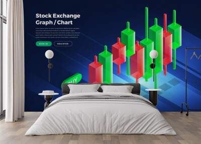 Stock exchange background Wall mural