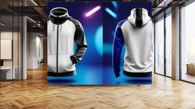 Blank black hoodie template. Long sleeve sweatshirts template Wall mural