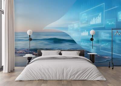 Modern hi-tech, science, futuristic technology concept. Abstract technology, business or science background Wall mural