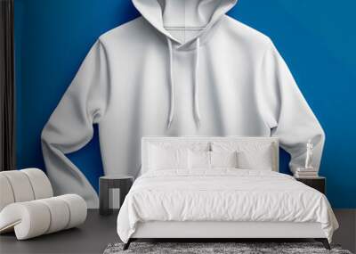 Blank white hoodie mockup 3D rendering sweatshirt front view  Wall mural