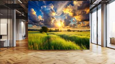 Photorealistic Clouds – A Serene Landscape Background Wall mural