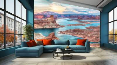 Scenic sunset view at lake Powell, Alstrom Point, Arizona, USA Wall mural