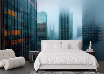 An urban landscape transformed by elements of dreams and fantasy Wall mural