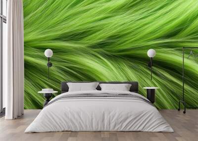 Vibrant Green Hair or Fur Texture Wall mural