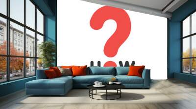 Flat design style vector concept of how text with question mark icon on white Wall mural