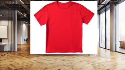 A red blank t shirt on a transparent background Wall mural