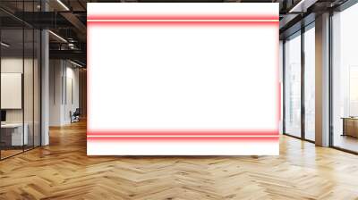 Neon red frame png. Glowing frame on transparent background. Wall mural