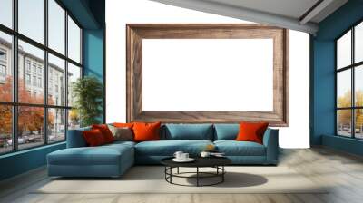 Set of blank wooden frame isolated on transparent background Wall mural