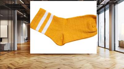 Single orange sock on a transparent background Wall mural