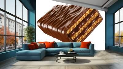 Chocolate coated on Crispy wafer, Design for Packaging Concept, with Clipping path 3d illustration Wall mural