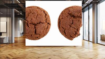 Delicious chocolate cookies on white background. Clipping path. Wall mural