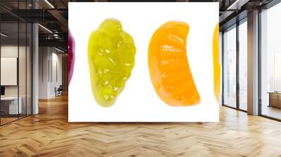 fruit jelly candy set. isolated white background. clipping path. Wall mural