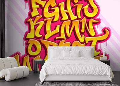 Street Based Graffiti Font / Alphabet Wall mural