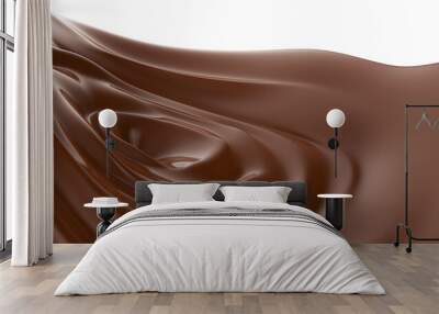 Swirl Chocolate background 3d illustration Wall mural