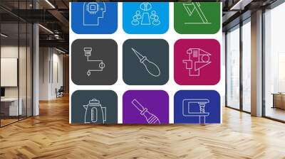 9 User interface Icon set for web and mobile applications Wall mural