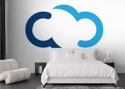 cloud tech logo Wall mural