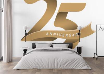 25th anniversary celebration logotype with modern elegant number design Wall mural